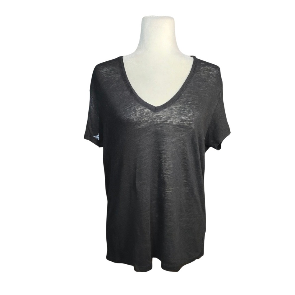 Anine Bing 100% Linen T-Shirt Top Quiet Luxury Minimalist Normcore Neutral - M